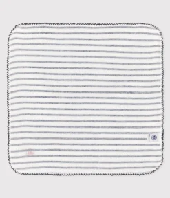 Petit Bateau Newborn*BABY-TASCHENTUCH MIT MARINESTREIFEN AUS BAUMWOLLGAZE weiss MARSHMALLOW/blau SMOKING