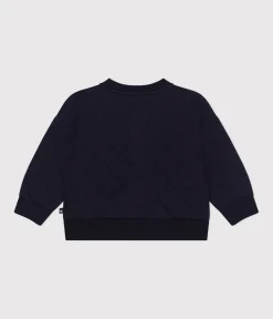 Petit Bateau Pullover, Cardigans*Baby-Teddyjacke aus gestepptem Doppeljersey blau SMOKING