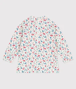 Petit Bateau Bademode, Uv-Kleidung*Baby-T-Shirt mit UV-Schutz, Blumenmuster weiss MARSHMALLOW/weiss MULTICO