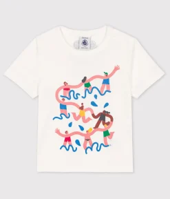 Petit Bateau T-Shirts, Oberteile*Baby-T-Shirt × Water Family weiss MARSHMALLOW