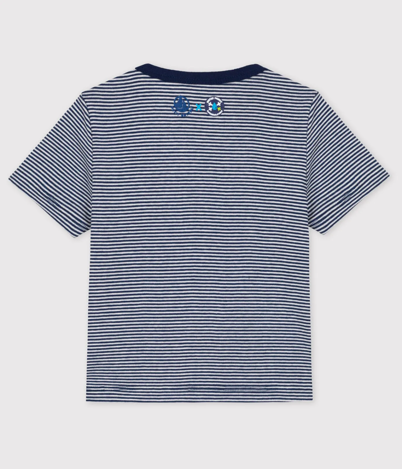 Petit Bateau T-Shirts, Oberteile*Baby-T-Shirt × Water Family blau MEDIEVAL/weiss MARSHMALLOW
