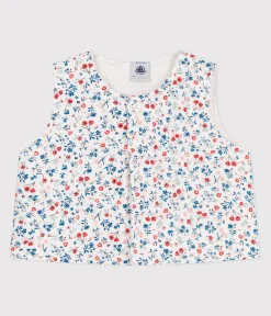 Petit Bateau Pullover, Cardigans*Baby-Weste aus Popeline mit Blumenmuster weiss MARSHMALLOW/weiss MULTICO