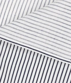 Petit Bateau Newborn*BABY-WICKELTUCH MIT MARINESTREIFEN AUS BAUMWOLLGAZE weiss MARSHMALLOW/blau SMOKING