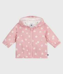Petit Bateau Jacken, Anoraks*Baby-Windjacke mit Blumenmuster rosa CHARME/weiss MARSHMALLOW