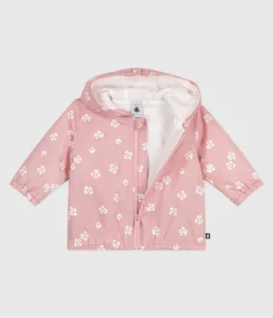 Petit Bateau Jacken, Anoraks*Baby-Windjacke mit Blumenmuster rosa CHARME/weiss MARSHMALLOW