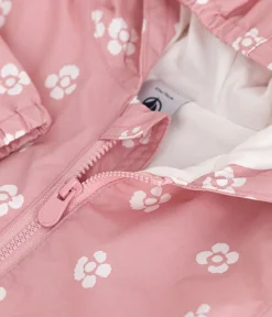 Petit Bateau Jacken, Anoraks*Baby-Windjacke mit Blumenmuster rosa CHARME/weiss MARSHMALLOW