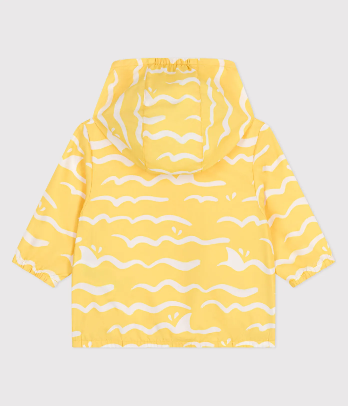 Petit Bateau Jacken, Anoraks*Baby-Windjacke mit UV-Schutz aus Polyester mit Haimotiven gelb ORGE/weiss MARSHMALLOW