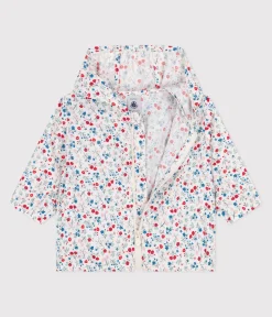 Petit Bateau Jacken, Anoraks*Baby-Windjacke mit UV-Schutz aus Polyester mit Blumenmuster weiss MARSHMALLOW/weiss MULTICO