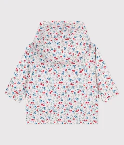 Petit Bateau Jacken, Anoraks*Baby-Windjacke mit UV-Schutz aus Polyester mit Blumenmuster weiss MARSHMALLOW/weiss MULTICO