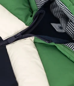 Petit Bateau Jacken, Anoraks*Baby-Winterjacke mit Kapuze im Colorblock PALMERAIE/ MULTICO