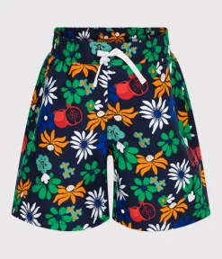 Petit Bateau Bademode, Uv-Kleidung*Badeshorts mit Printmotiv Kinder/Jungen blau MEDIEVAL/weiss MULTICO
