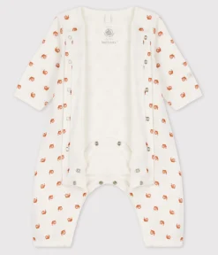 Petit Bateau Schlafanzüge, Strampler|Newborn*Bedruckter Baby-Bodyjama aus Baumwolle, ohne Füße weiss MARSHMALLOW/ ECUREUIL