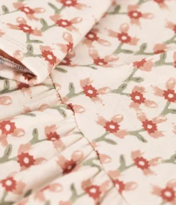 Petit Bateau Kleider*Bedrucktes langärmeliges Babykleid aus gestepptem Doppeljersey weiss AVALANCHE/ MULTICO