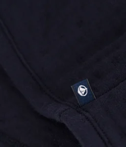Petit Bateau Kleider*Bedrucktes langärmeliges Babykleid aus gestepptem Doppeljersey blau SMOKING