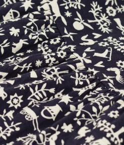 Petit Bateau Kleider*Bedrucktes langärmeliges Babykleid aus gestepptem Doppeljersey blau SMOKING/ AVALANCHE