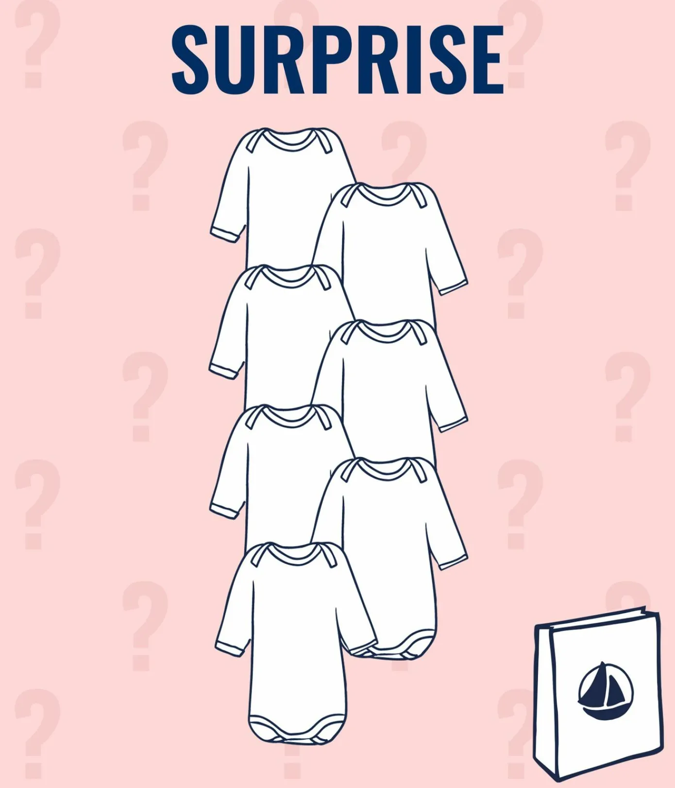 Petit Bateau Bodys*Überraschungsset 7 langärmelige Baby-Bodys für Mädchen variante 1