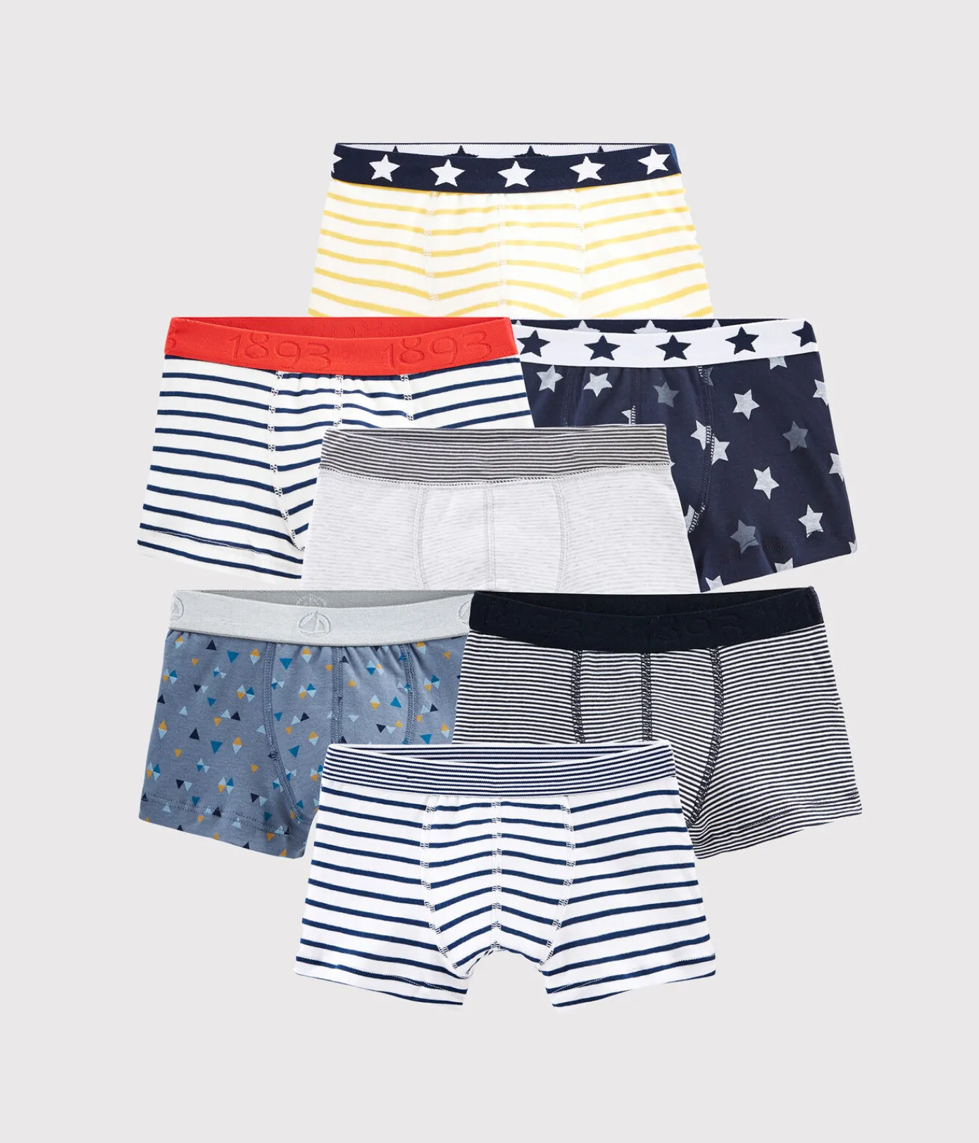 Petit Bateau Unterhosen, Boxershorts*Überraschungsset mit 7 Boxershorts für Jungen variante 1