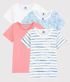 Petit Bateau Unterhemden, Tanktops|T-Shirts, Tops, Oberteile*Überraschungsset mit 4 kurzärmeligen T-Shirts für Mädchen variante 1