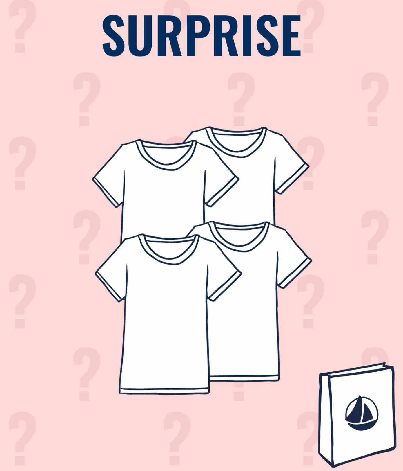 Petit Bateau Unterhemden, Tanktops|T-Shirts, Tops, Oberteile*Überraschungsset mit 4 kurzärmeligen T-Shirts für Mädchen variante 1