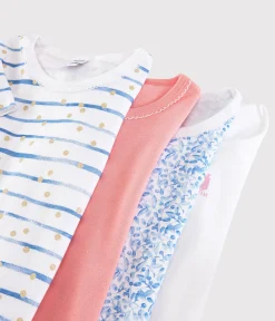 Petit Bateau Unterhemden, Tanktops|T-Shirts, Tops, Oberteile*Überraschungsset mit 4 kurzärmeligen T-Shirts für Mädchen variante 1