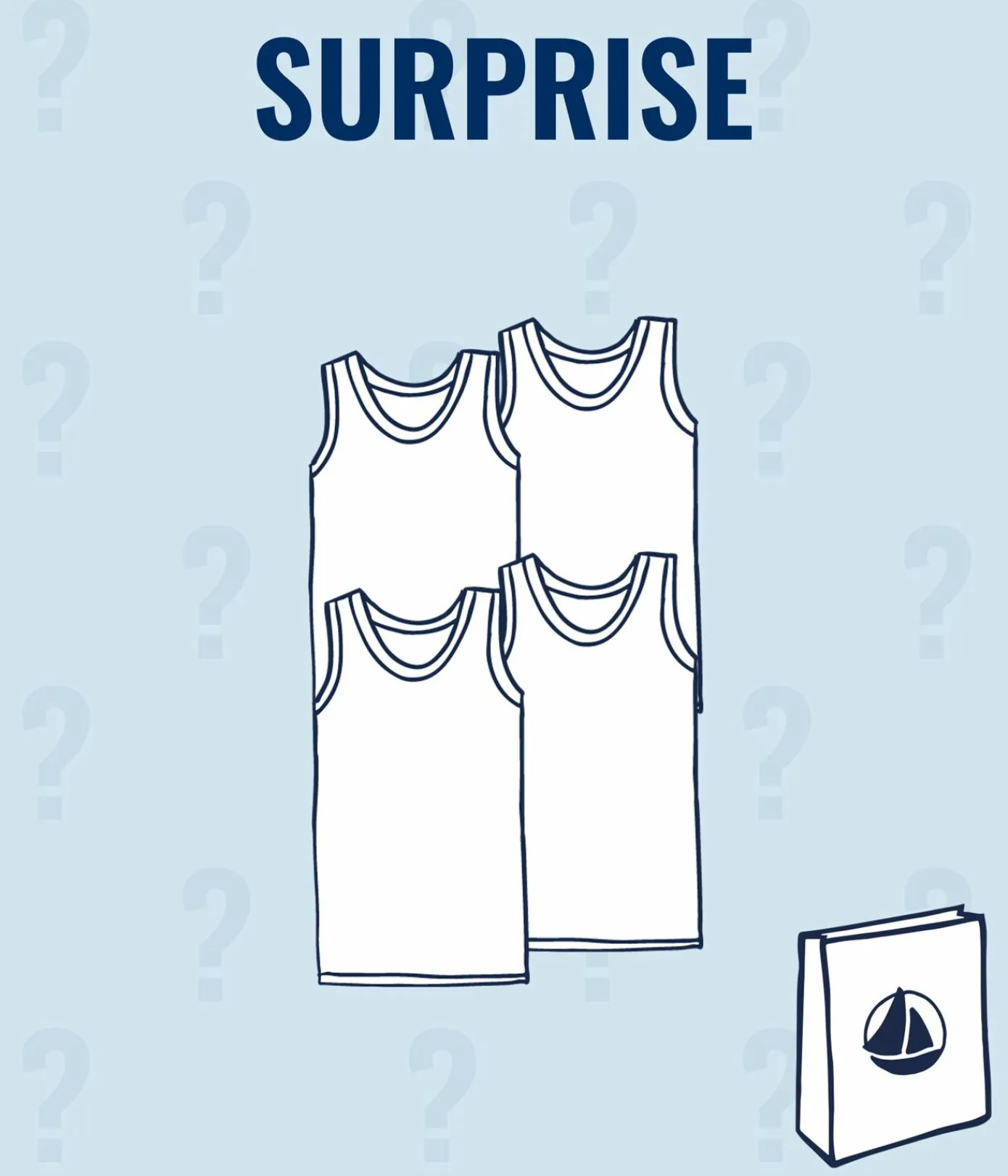Petit Bateau Unterhemden, Tanktops|T-Shirts, Poloshirts, Hemden*Überraschungsset mit 4 Unterhemden für Jungen variante 1