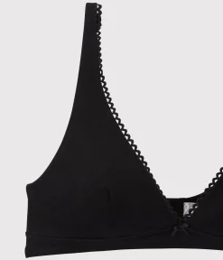 Petit Bateau Bhs, Slips, Bodys*BH aus Stretch-Baumwolle für Damen schwarz NOIR