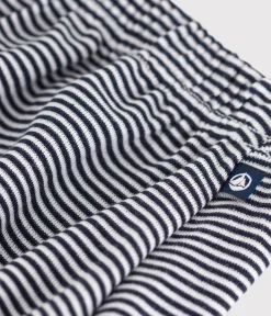 Petit Bateau Shorts, Hosen, Leggings*Bloomer aus Baumwolle mit Ringelstreifen blau SMOKING/weiss MARSHMALLOW