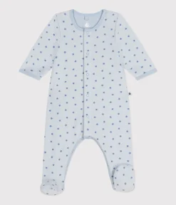 Petit Bateau Schlafanzüge, Strampler|Newborn*Bodyjama aus Nicki mit kleinen Sternchen für Babys blau GOMME/ BEACH