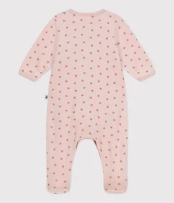 Petit Bateau Newborn|Schlafanzüge, Strampler*Bodyjama aus Nicki mit kleinen Herzen für Babys rosa SALINE/ ROSEWOOD