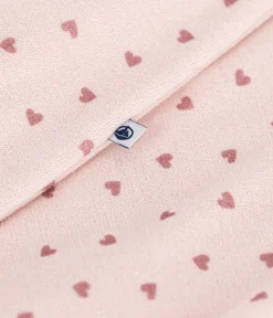 Petit Bateau Newborn|Schlafanzüge, Strampler*Bodyjama aus Nicki mit kleinen Herzen für Babys rosa SALINE/ ROSEWOOD