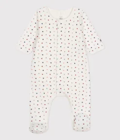 Petit Bateau Schlafanzüge, Strampler|Newborn*Bodyjama für Babys, aus Doppeljersey mit kleinem Herzmuster weiss MARSHMALLOW/weiss MULTICO