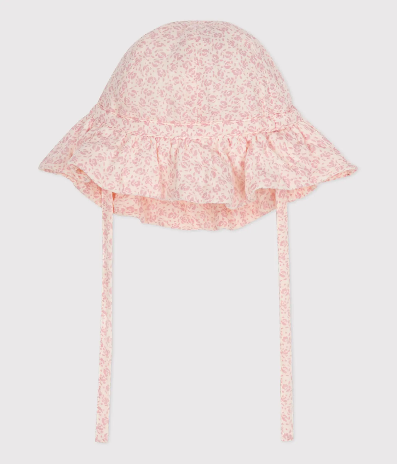 Petit Bateau Accessoires, Sonnenhüte, Caps*Breitkrempiger Baby-Hut aus Musselin mit rosa Blumenmuster Mädchen variante 1