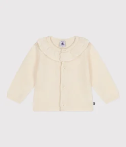 Petit Bateau Pullover, Cardigans*Cardigan mit Halskrause aus Strick mit Wollanteil naturfarben AVALANCHE