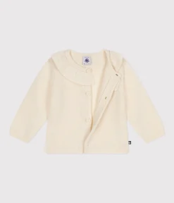 Petit Bateau Pullover, Cardigans*Cardigan mit Halskrause aus Strick mit Wollanteil naturfarben AVALANCHE