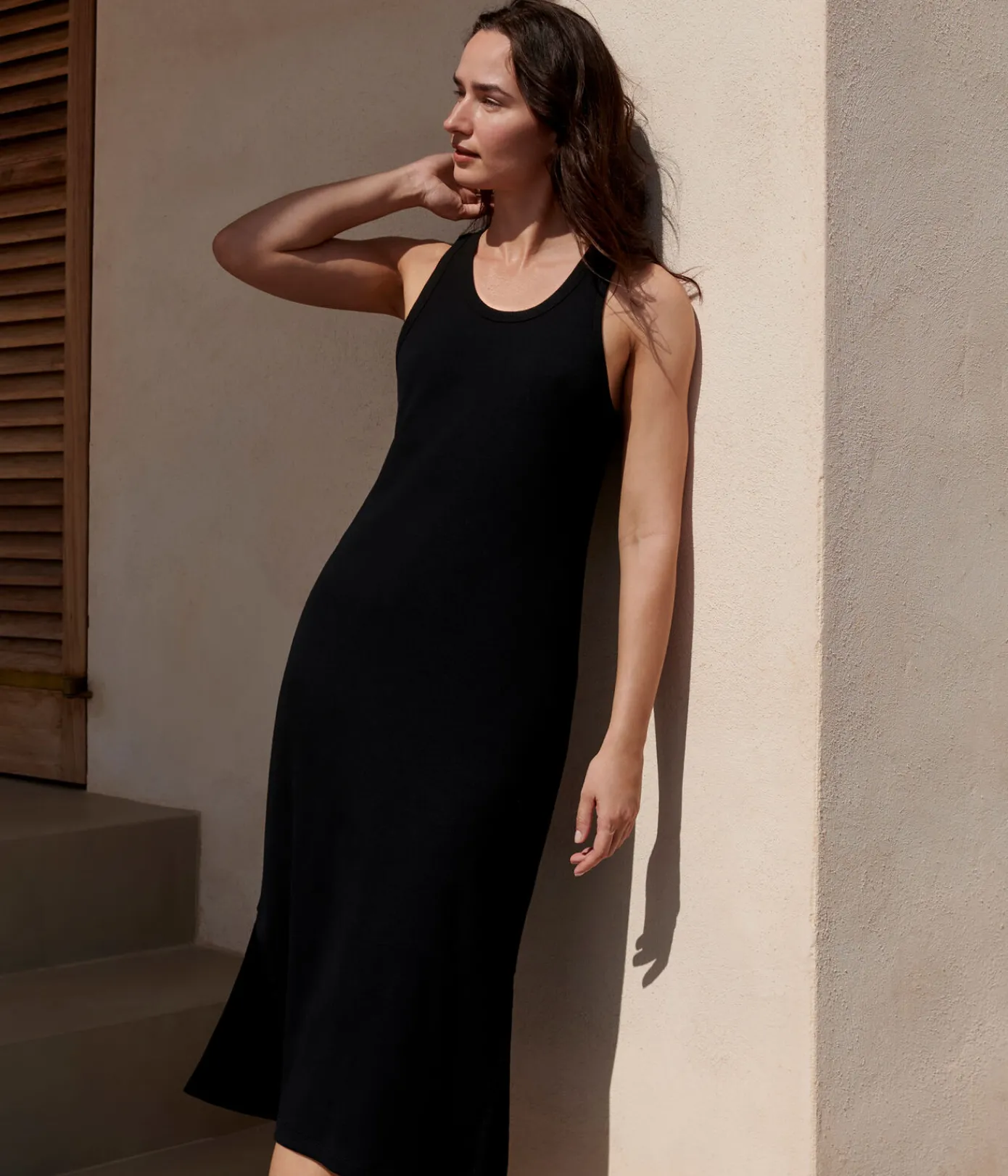Petit Bateau Kleider, Hosen*Damen Tanktop-Kleid in Midilänge aus Baumwolle schwarz BLACK