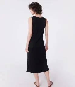 Petit Bateau Kleider, Hosen*Damen Tanktop-Kleid in Midilänge aus Baumwolle schwarz BLACK