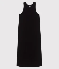 Petit Bateau Kleider, Hosen*Damen Tanktop-Kleid in Midilänge aus Baumwolle schwarz BLACK
