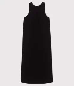 Petit Bateau Kleider, Hosen*Damen Tanktop-Kleid in Midilänge aus Baumwolle schwarz BLACK