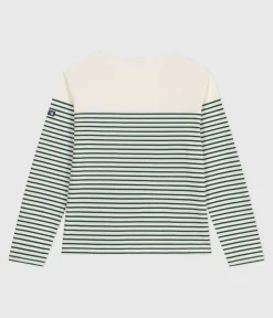 Petit Bateau Streifenshirts, Pullover, Cardigans*Damen T-Shirt grün MILK/ WILLOW