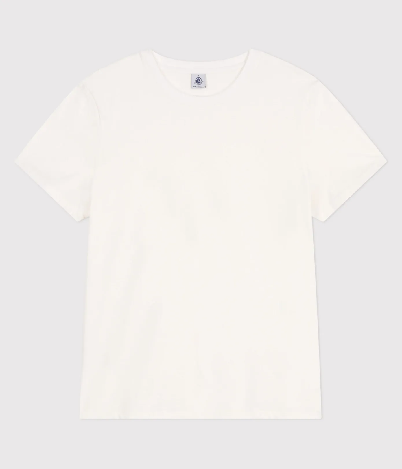 Petit Bateau Alle T-Shirts|Das Gerade (Regular)*Damen T-Shirt Le Droit aus einfarbiger Baumwolle weiss MARSHMALLOW
