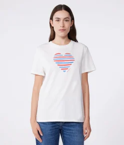 Petit Bateau Alle T-Shirts|Das Ikonische (Slim)*Damen T-Shirt Le Droit aus einfarbiger Baumwolle weiss MARSHMALLOW