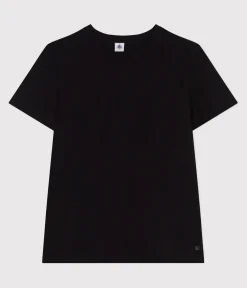 Petit Bateau Das Gerade (Regular)|T-Shirts, Tanktops*Damen T-Shirt Le Droit aus einfarbiger Baumwolle schwarz BLACK