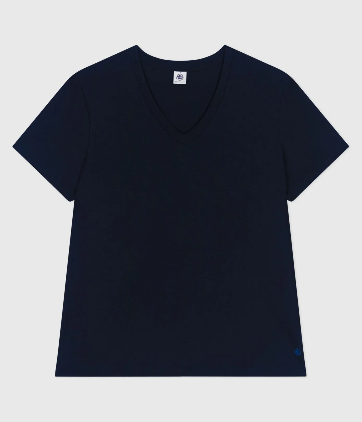 Petit Bateau Alle T-Shirts|Das Gerade (Regular)*Damen T-Shirt Le Droit aus einfarbiger Baumwolle blau SMOKING