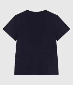 Petit Bateau Alle T-Shirts|Das Gerade (Regular)*Damen T-Shirt Le Droit aus einfarbiger Baumwolle blau SMOKING
