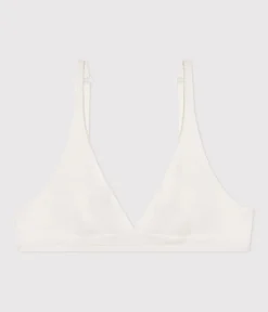 Petit Bateau Bhs, Slips, Bodys*Damen-BH aus Baumwolle und Elastan weiss MARSHMALLOW