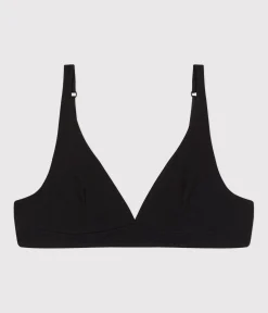 Petit Bateau Bhs, Slips, Bodys*Damen-BH aus Baumwolle und Elastan schwarz BLACK
