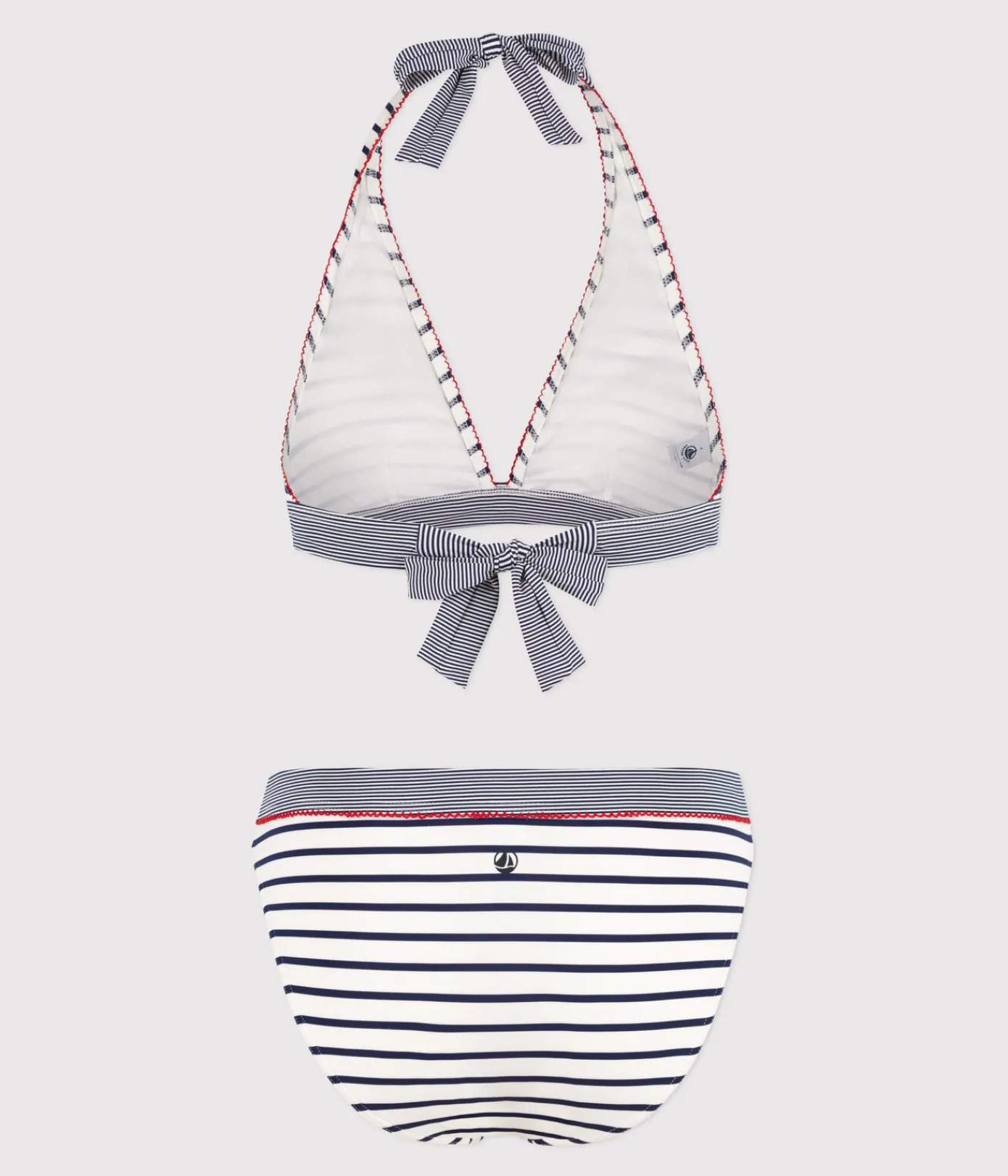 Petit Bateau Bademode*Damen-Bikini mit Streifen weiss MARSHMALLOW/blau MEDIEVAL