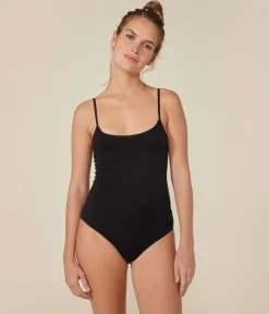 Petit Bateau Bhs, Slips, Bodys*Damenbody aus Baumwolle und Elastan. schwarz BLACK
