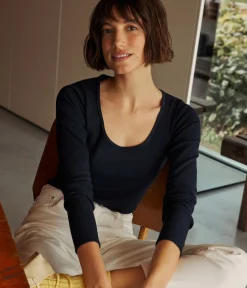 Petit Bateau Homewear|Bhs, Slips, Bodys*Damen-Body aus Baumwolle und Elastan blau SMOKING
