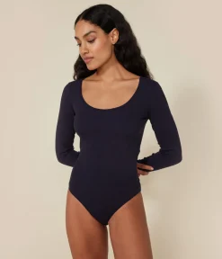 Petit Bateau Homewear|Bhs, Slips, Bodys*Damen-Body aus Baumwolle und Elastan blau SMOKING